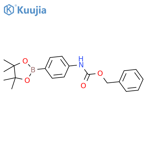 Benzyl (4-(4,4,5,5-tetramethyl-1,3,2-dioxaborolan-2-yl)phenyl)carbamate structure