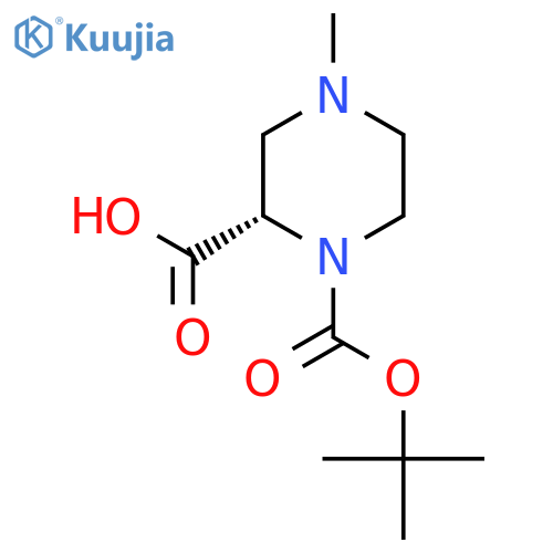 (S)-1-(tert-Butoxycarbonyl)-4-methylpiperazine-2-carboxylic acid structure