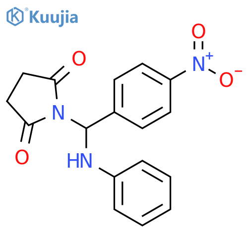 2,5-PYRROLIDINEDIONE, 1-[(4-NITROPHENYL)(PHENYLAMINO)METHYL]- structure