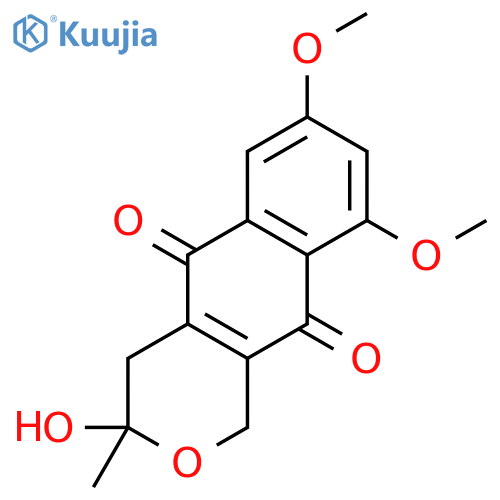 1H-Naphtho[2,3-c]pyran-5,10-dione,3,4-dihydro-3-hydroxy-7,9-dimethoxy-3-methyl- structure