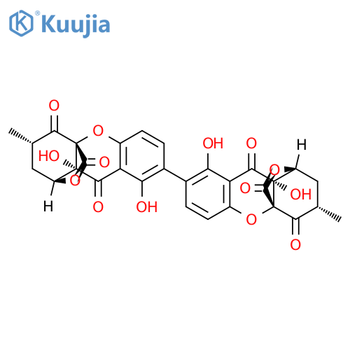[7,7'-Bi-1,4a-(epoxymethano)-4aH-xanthene]-4,4',9,9',11,11'-hexone, 1,1',2,2',3,3',9a,9'a-octahydro-8,8',9a,9'a-tetrahydroxy-3,3'-dimethyl-, (1S,1'S,3S,3'S,4aR,4'aR,9aR,9'aR)- (9CI) structure
