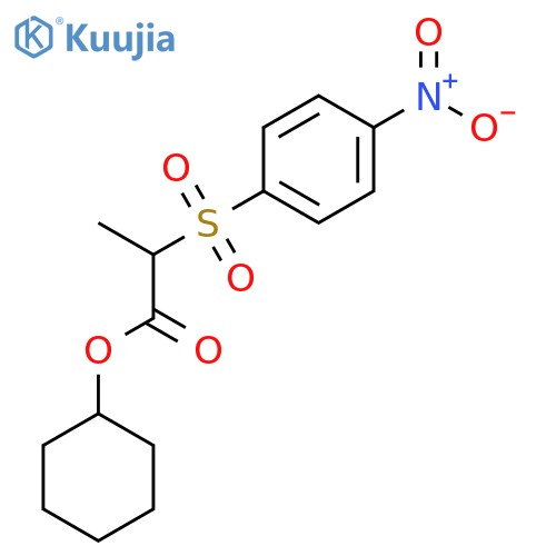 Propanoic acid, 2-[(4-nitrophenyl)sulfonyl]-, cyclohexyl ester structure