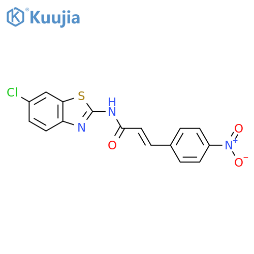 (2E)-N-(6-chloro-1,3-benzothiazol-2-yl)-3-(4-nitrophenyl)prop-2-enamide structure