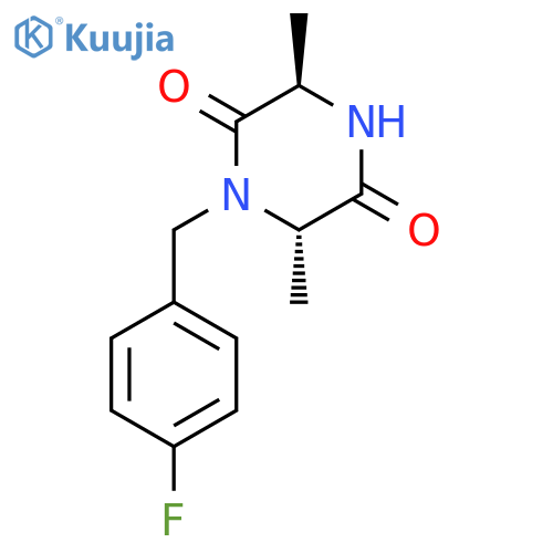 2,5-Piperazinedione, 1-[(4-fluorophenyl)methyl]-3,6-dimethyl-, (3R,6S)- structure