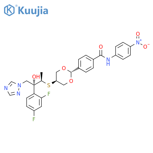 Benzamide,4-[trans-5-[[(1R,2R)-2-(2,4-difluorophenyl)-2-hydroxy-1-methyl-3-(1H-1,2,4-triazol-1-yl)propyl]thio]-1,3-dioxan-2-yl]-N-(4-nitrophenyl)- structure