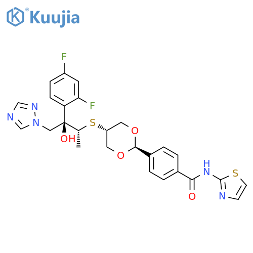 Benzamide,4-[trans-5-[[(1R,2R)-2-(2,4-difluorophenyl)-2-hydroxy-1-methyl-3-(1H-1,2,4-triazol-1-yl)propyl]thio]-1,3-dioxan-2-yl]-N-2-thiazolyl- structure