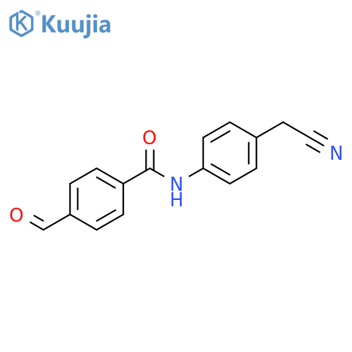 Benzamide, N-[4-(cyanomethyl)phenyl]-4-formyl- structure