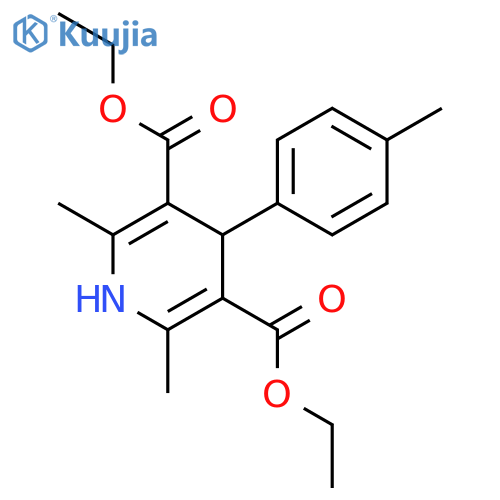 3,5-Pyridinedicarboxylic acid,1,4-dihydro-2,6-dimethyl-4-(4-methylphenyl)-, diethyl ester structure