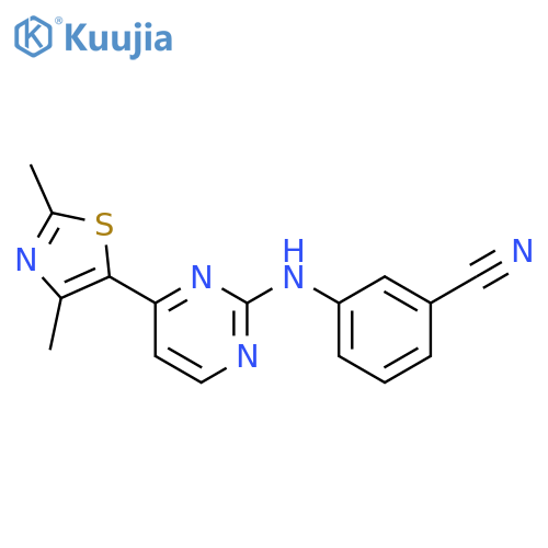 Benzonitrile, 3-[[4-(2,4-dimethyl-5-thiazolyl)-2-pyrimidinyl]amino]- structure