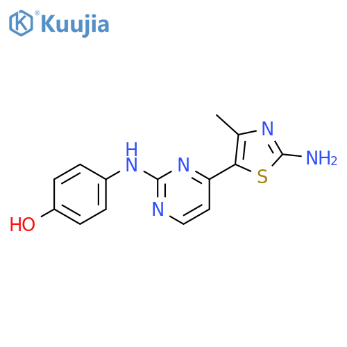 Phenol, 4-[[4-(2-amino-4-methyl-5-thiazolyl)-2-pyrimidinyl]amino]- structure