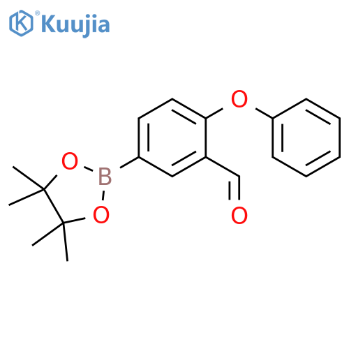 Benzaldehyde,2-phenoxy-5-(4,4,5,5-tetramethyl-1,3,2-dioxaborolan-2-yl)- structure