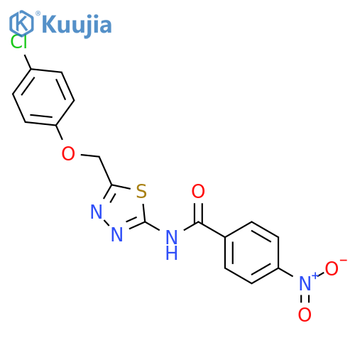 N-{5-[(4-chlorophenoxy)methyl]-1,3,4-thiadiazol-2-yl}-4-nitrobenzamide structure