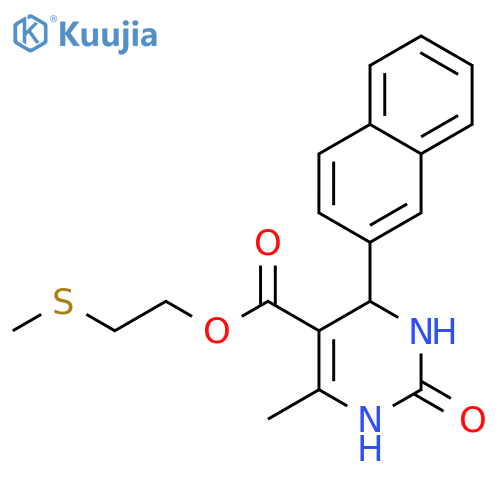 <br>2-(methylsulfanyl)ethyl 6-methyl-4-(2-naphthyl)-2-oxo-1,2,3,4-tetrahydro-5- pyrimidinecarboxylate structure