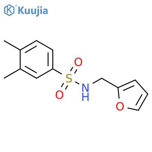 N-(furan-2-yl)methyl-3,4-dimethylbenzene-1-sulfonamide structure