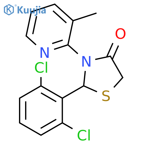 4-Thiazolidinone, 2-(2,6-dichlorophenyl)-3-(3-methyl-2-pyridinyl)- structure