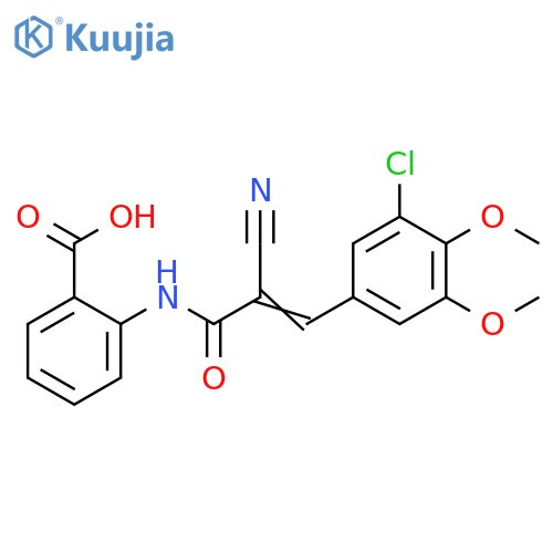 2-3-(3-chloro-4,5-dimethoxyphenyl)-2-cyanoprop-2-enamidobenzoic acid structure