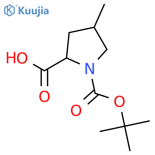 (2S,4S)-1-[(tert-butoxy)carbonyl]-4-methylpyrrolidine-2-carboxylic acid structure