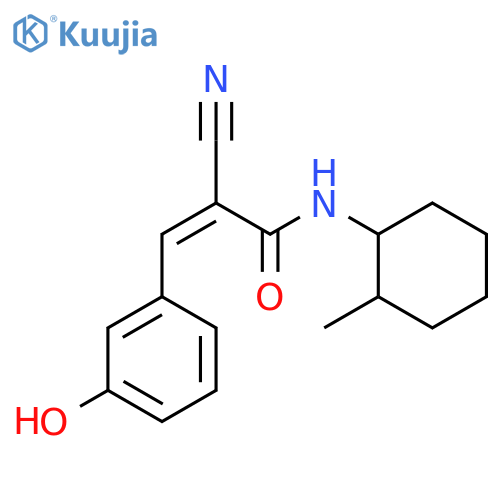 (Z)-2-Cyano-3-(3-hydroxyphenyl)-N-(2-methylcyclohexyl)prop-2-enamide structure