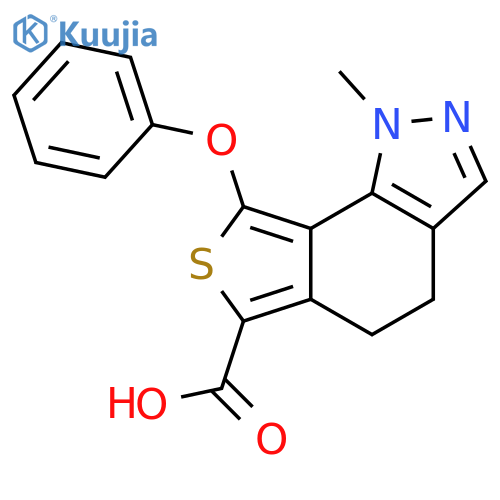1H-Thieno[3,4-g]indazole-6-carboxylic acid,4,5-dihydro-1-methyl-8-phenoxy- structure