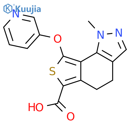 1H-Thieno[3,4-g]indazole-6-carboxylic acid,4,5-dihydro-1-methyl-8-(3-pyridinyloxy)- structure