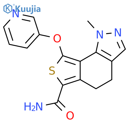 1H-Thieno[3,4-g]indazole-6-carboxamide,4,5-dihydro-1-methyl-8-(3-pyridinyloxy)- structure