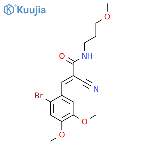(E)-3-(2-bromo-4,5-dimethoxyphenyl)-2-cyano-N-(3-methoxypropyl)prop-2-enamide structure