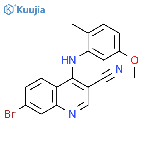 3-Quinolinecarbonitrile, 7-bromo-4-[(5-methoxy-2-methylphenyl)amino]- structure