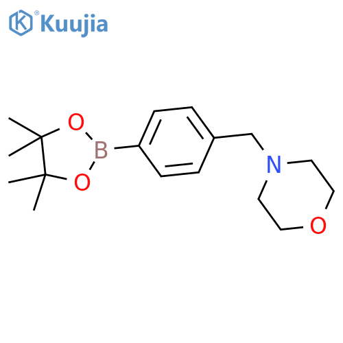 4-[[4-(4,4,5,5-tetramethyl-1,3,2-dioxaborolan-2-yl)phenyl]methyl]morpholine structure