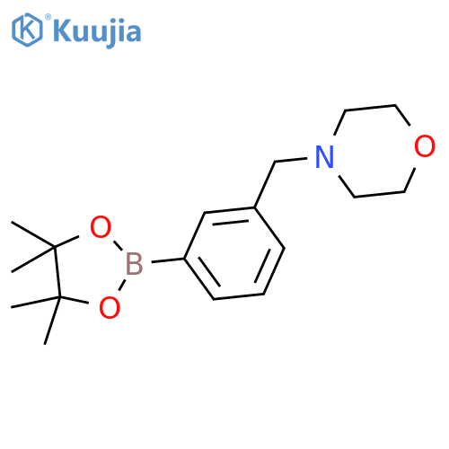 4-[[3-(4,4,5,5-tetramethyl-1,3,2-dioxaborolan-2-yl)phenyl]methyl]morpholine structure