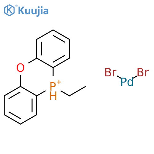 Dibromopalladium;10-ethyl-10h-phenoxaphosphinin-10-ium structure