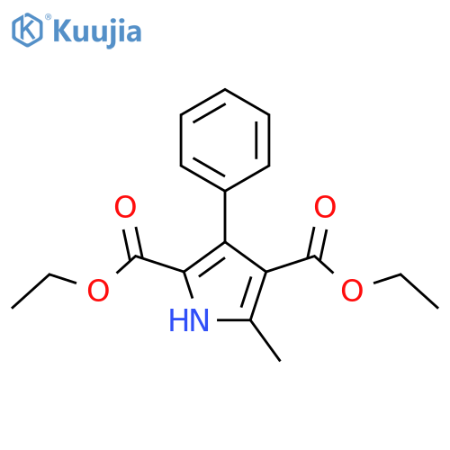 1H-Pyrrole-2,4-dicarboxylicacid, 5-methyl-3-phenyl-, 2,4-diethyl ester structure