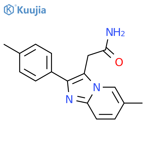 6-Methyl-2-(4-methylphenyl)imidazo1,2-apyridine-3-acetamide structure