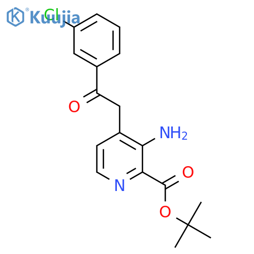2-(2-Boc-amino-4-pyridyl)-1-(3-chlorophenyl)ethanone structure