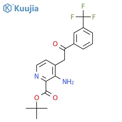 2-(2-Boc-amino-4-pyridyl)-1-[3-(trifluoromethyl)phenyl]ethanone structure