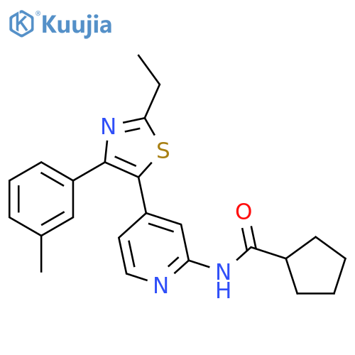N-[4-[2-Ethyl-4-(3-methylphenyl)-1,3-thiazol-5-YL]-2-pyridyl]cyclopentanecarboxamide structure