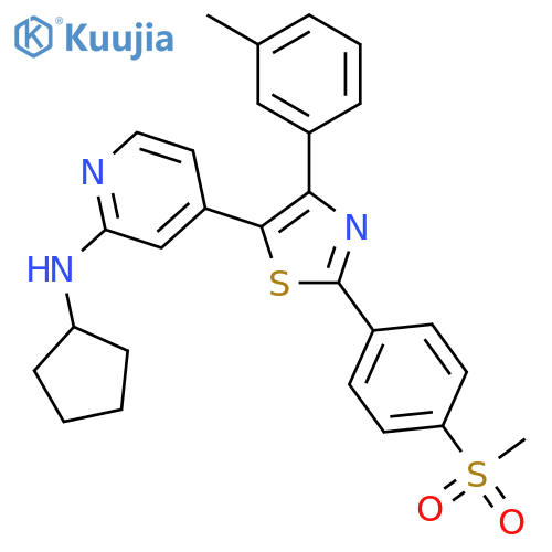 N-Cyclopentyl-4-{2-[4-(methanesulfonyl)phenyl]-4-(3-methylphenyl)-1,3-thiazol-5-yl}pyridin-2-amine structure