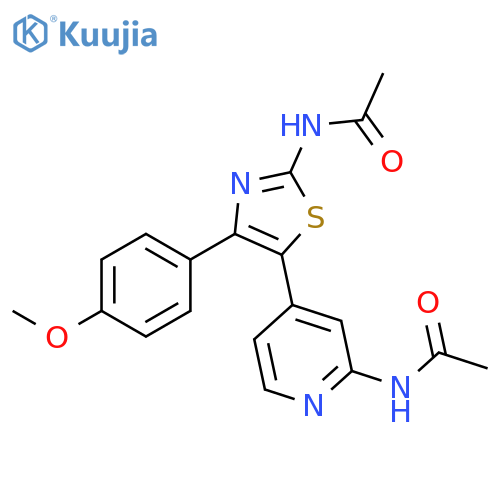 N-[5-(2-Acetylamino-4-pyridyl)-4-(4-methoxyphenyl)-1,3-thiazol-2-YL]acetamide structure