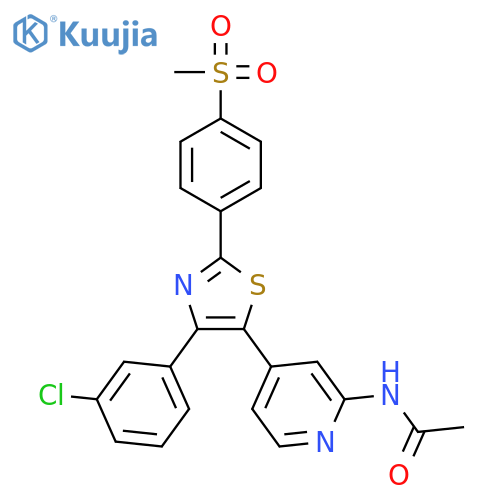 N-[4-[4-(3-Chlorophenyl)-2-(4-methylsulfonylphenyl)-1,3-thiazol-5-YL]-2-pyridyl]acetamide structure
