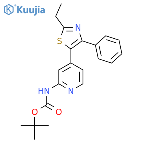 tert-Butyl [4-(2-ethyl-4-phenyl-1,3-thiazol-5-yl)pyridin-2-yl]carbamate structure