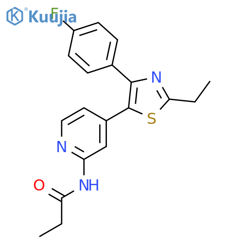 N-{4-[2-Ethyl-4-(4-fluorophenyl)-1,3-thiazol-5-yl]pyridin-2-yl}propanamide structure