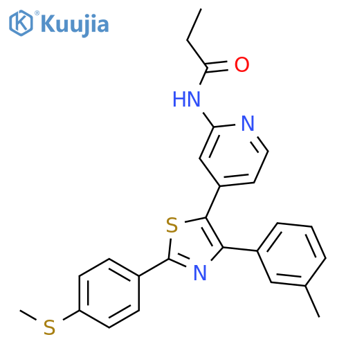 N-(4-{4-(3-Methylphenyl)-2-[4-(methylsulfanyl)phenyl]-1,3-thiazol-5-yl}pyridin-2-yl)propanamide structure