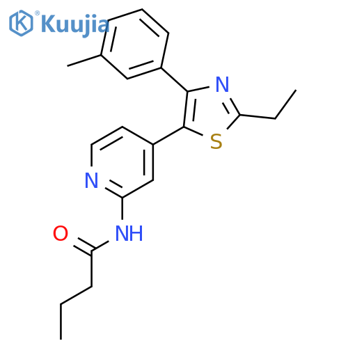 Butanamide, N-[4-[2-ethyl-4-(3-methylphenyl)-5-thiazolyl]-2-pyridinyl]- structure