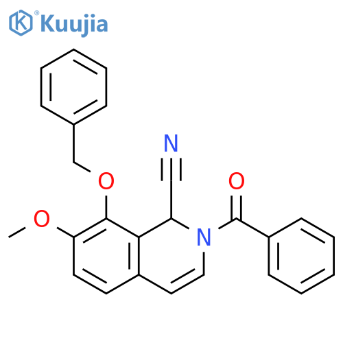 1-Isoquinolinecarbonitrile,2-benzoyl-1,2-dihydro-7-methoxy-8-(phenylmethoxy)- structure
