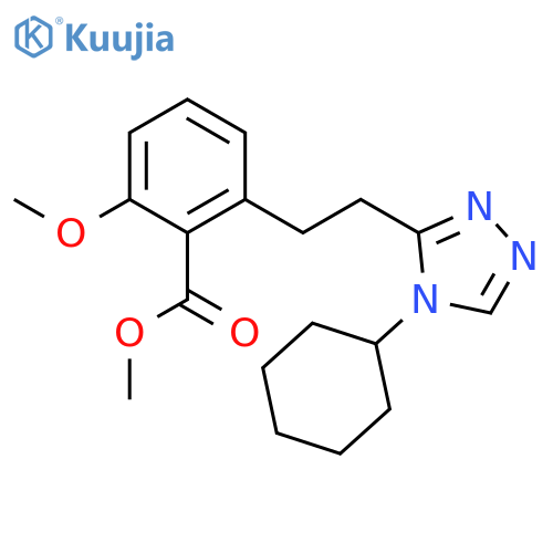 methyl 2-[2-(4-cyclohexyl-1,2,4-triazol-3-yl)ethyl]-6-methoxy-benzoate structure