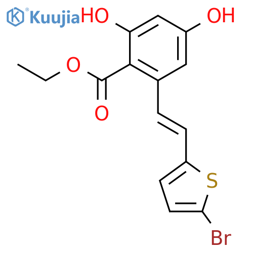 Ethyl 2-[(e)-2-(5-bromo-2-thienyl)vinyl]-4,6-dihydroxybenzoate structure