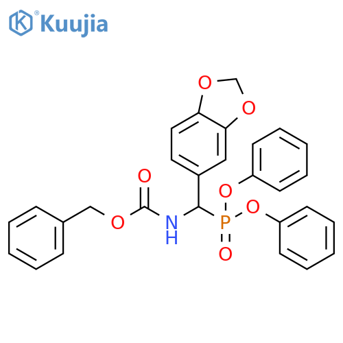 Carbamic acid, [1,3-benzodioxol-5-yl(diphenoxyphosphinyl)methyl]-,phenylmethyl ester structure