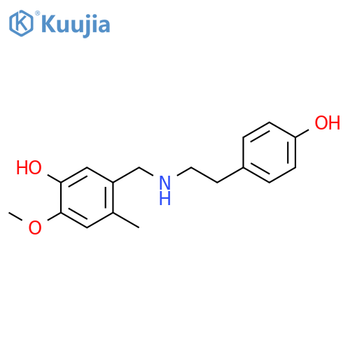 Phenol, 5-[[[2-(4-hydroxyphenyl)ethyl]amino]methyl]-2-methoxy-4-methyl- structure