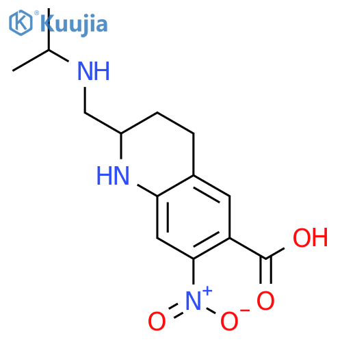 6-Quinolinecarboxylic acid,1,2,3,4-tetrahydro-2-[[(1-methylethyl)amino]methyl]-7-nitro- structure
