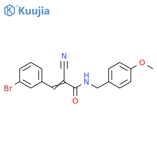 2-Propenamide,3-(3-bromophenyl)-2-cyano-N-[(4-methoxyphenyl)methyl]- structure
