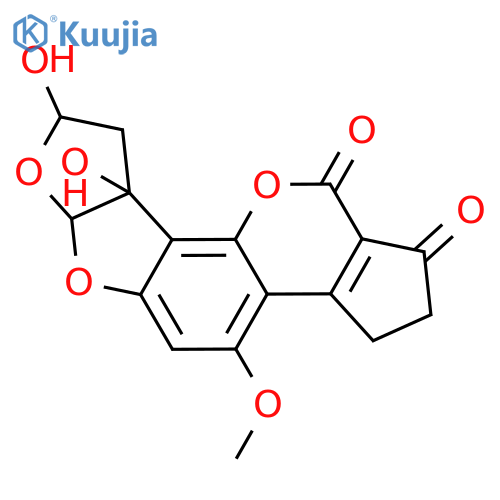 8,9a-dihydroxy-4-methoxy-2,3,6a,8,9,9a-hexahydrocyclopenta[c]furo[3',2':4,5]furo[2,3-h]chromene-1,11-dione structure